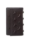 Jimmy Choo Neptune Leather Key Case In Black