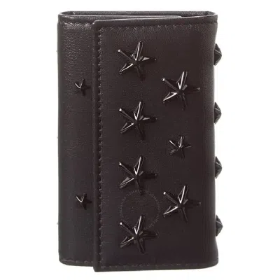 Jimmy Choo Neptune Star Embossed Key Case In Black