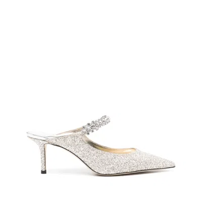Jimmy Choo Neutral  Silver Mules