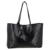 Jimmy Choo Nine2five Croc-embossed Tote Bag In Black Leather