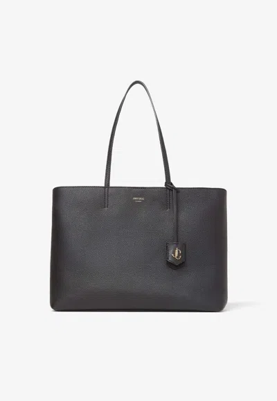 Jimmy Choo Nine2five Leather Tote Bag In Black