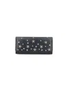 Jimmy Choo Star Embellished Fold-over Wallets In Black  