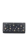 Jimmy Choo Star Embellished Fold-over Wallets In Black