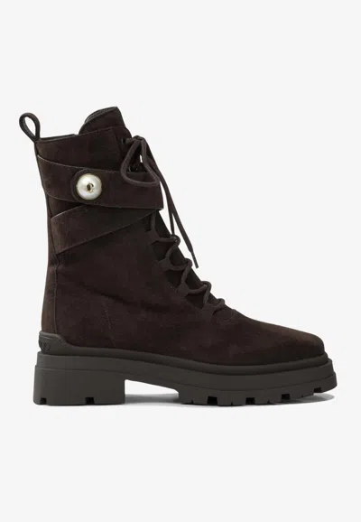 Jimmy Choo Noemi 45 Combat Boots In Brown