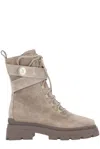 Jimmy Choo Noemi 45 Suede Combat Boots In Beige