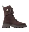Jimmy Choo Noemi 45 Suede Biker Boots In Brown