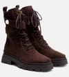 Jimmy Choo Noemi 45 Suede Combat Boots In Brown
