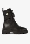 Jimmy Choo Noemi Grained Leather Combat Boots In Brown