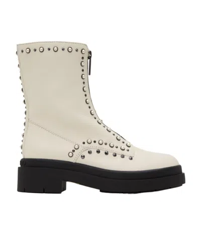 Jimmy Choo Nola Flat Short Ankle Boots In Nude