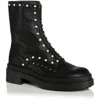 Jimmy Choo Nola Flat Womens Leather Embellished Ankle Boots In Black