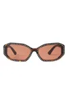 Jimmy Choo 56mm Oval Sunglasses In Brown