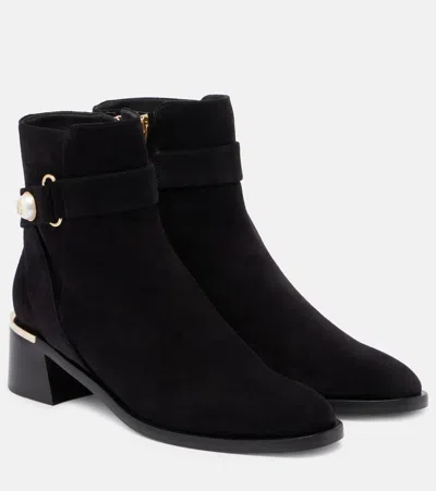 Jimmy Choo Noor 45 Suede Ankle Boots In Black