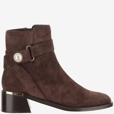 Jimmy Choo Noor 45 Suede Boots In Brown