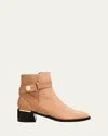 Jimmy Choo Noor 45 Suede Pearly-button Ankle Boots In Brown