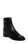 Jimmy Choo Noor Leather Pearly-button Ankle Booties In Black