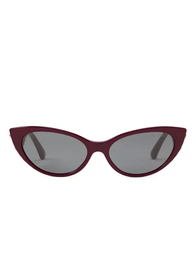 Jimmy Choo Noura Sunglasses In Red