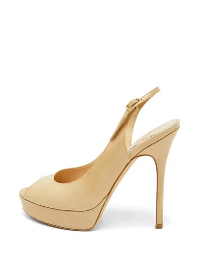 Pre-owned Jimmy Choo Nova Leather Heeled Pumps In Neutral