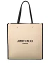 Jimmy Choo N/s Large Canvas & Leather Tote In Black