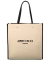 JIMMY CHOO N/S LARGE CANVAS & LEATHER TOTE