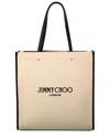 Jimmy Choo N/s Large Canvas & Leather Tote In White