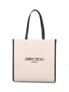 Jimmy Choo Medium Logo Tote Bag In Crema