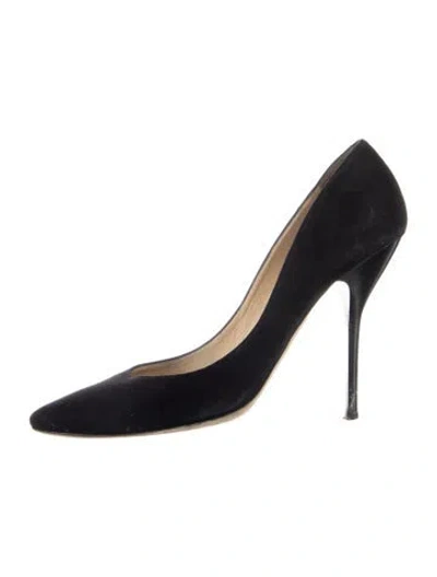 Pre-owned Jimmy Choo Nubuck Pumps In Black