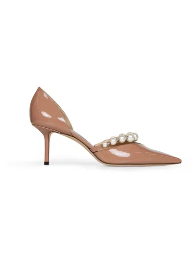 Jimmy Choo Nude Patent Leather Aurelie 65 Pumps