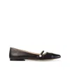 Jimmy Choo Elegant Ballerina Flat Shoes With Patent And Nappa Leather Detailing