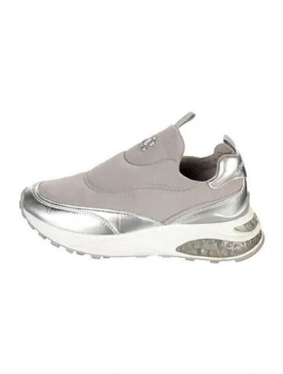 Pre-owned Jimmy Choo Nylon Colorblock Pattern Athletic Sneakers In Grey