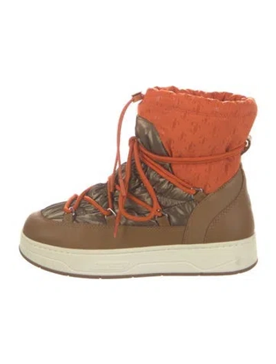 Pre-owned Jimmy Choo Nylon Colorblock Pattern Lace-up Boots In Multi