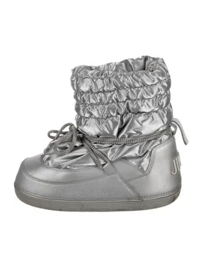 Pre-owned Jimmy Choo Nylon Snow Boots In Metallic/silver