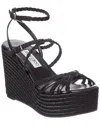 Jimmy Choo Sophisticated Woven Design Pumps With Adjustable Ankle Strap In Black
