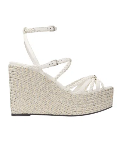 Jimmy Choo Nyra 100 Wedge Sandals In White