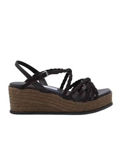 Jimmy Choo Nyra 60 Wedge Sandals In Black