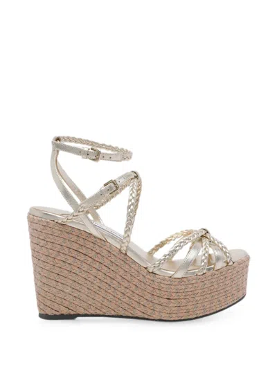 Jimmy Choo Wedge Heel High-heeled Sandals In White