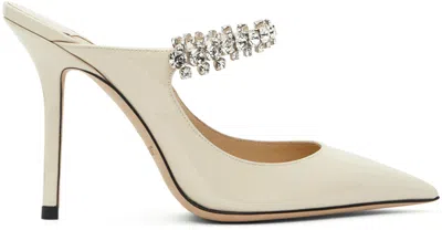 Jimmy Choo Lizard-embossed Leather Bing Mules Women In White