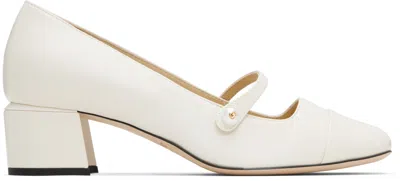 Jimmy Choo Off-white Elisa 45 Heels In Brown