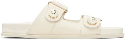 JIMMY CHOO OFF-WHITE FAYENCE SANDALS