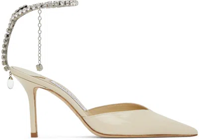Jimmy Choo Off-white Saeda 85 Heels In Animal Print