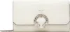 Jimmy Choo Off-white Wallet Chain & Crystal Bag In Latte/silver