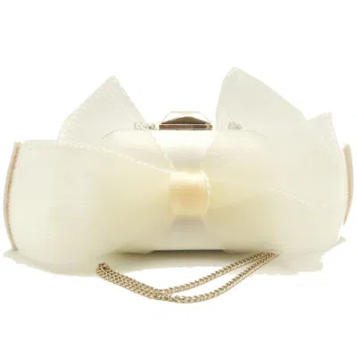 Pre-owned Jimmy Choo Off-white Satin Clutch Bag ()