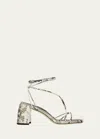 Jimmy Choo Onyxia 70mm Leather Sandals In Rccasl