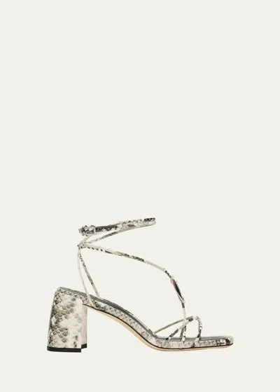 Jimmy Choo Onyxia Strappy Embossed Ankle-strap Sandals In Rccasl