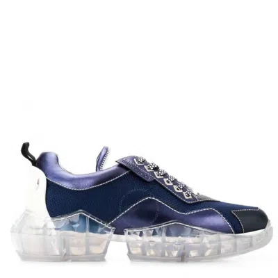 Jimmy Choo Open Box -  Diamond/m Brit Blue Mesh And Leather Mix Sneakers In Multi