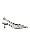 Jimmy Choo Amel 50 Snake-effect Leather Slingback Pumps In White