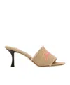 Jimmy Choo Sabot Alexia 70 In Tessuto Beige  Donna In Nude
