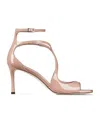 Jimmy Choo Azia 95mm Leather Metallic Sandals In Nude
