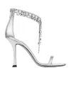 Jimmy Choo 'verity' Metallic Sandals With High Stiletto Heel In White