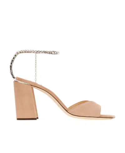 JIMMY CHOO OPEN-TOED HIGH-HEELED SANDALS