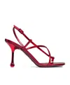 Jimmy Choo Etana 80 Metallic Leather Heeled Sandals In Red